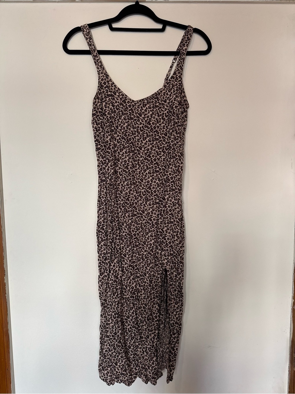 Abercrombie & Fitch Leopard-Print Midi Slip Dress - Beige, Brown